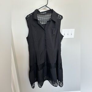 Signature Collection Black Button Down Dress with Cutouts XL